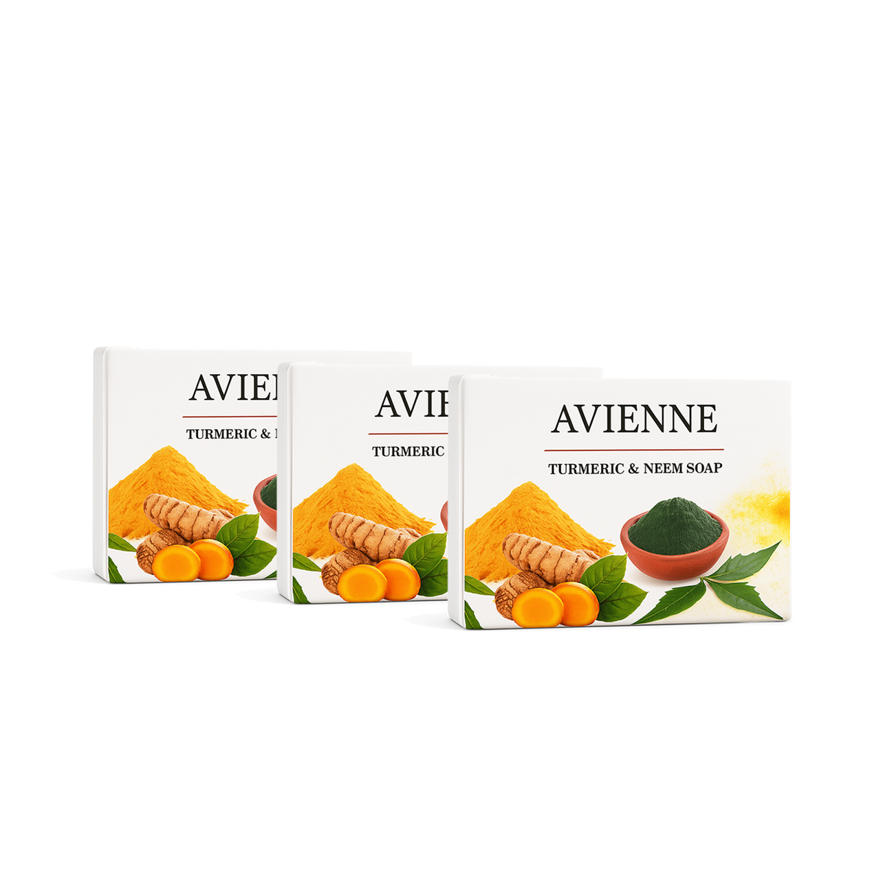 3 pcs Avienne Turmeric & Neem Soap